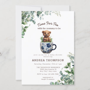 Invitation Thé avec maman   Baby shower animal bébé Safari