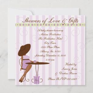 Invitation Thé bébé en pourpre
