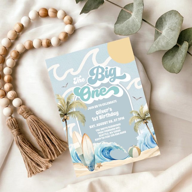 Invitation The Big One Beach Party Summer 1st Birthday  (Créateur téléchargé)
