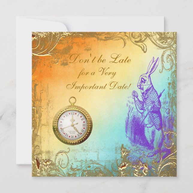 Invitation Thé blanc de Fête de la mariée de lapin du pays (Devant)