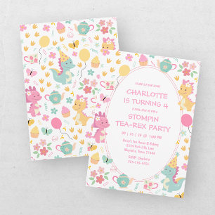 Invitation Thé d'anniversaire de Rex pour les 4 ans de votre 