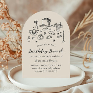 Invitation Thé dansant de fête d'anniversaire fantaisiste des