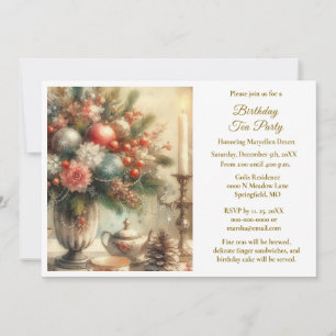 Invitation Thé de fête d'anniversaire élégant