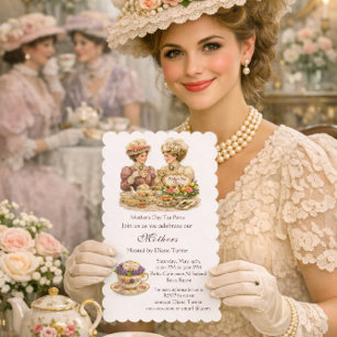 Invitation Thé de la fête des Mères victorienne