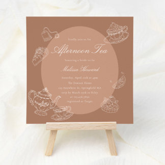 Invitation Thé de l'après-midi Mariage Shower Dessiné à la Ma