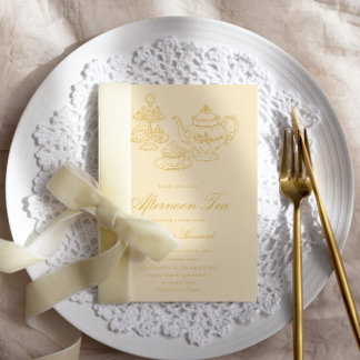 Invitation Thé de l'après-midi Mariage Shower dessinée à la m