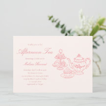 Thé de l'après-midi Mariage Shower Rose Dessiné à 