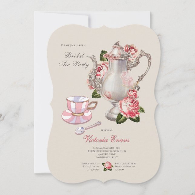 Invitation Thé de mariage (Devant)