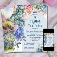 Thé de mariage aux hortensias bleus