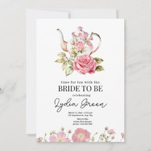 Invitation Thé de mariage, moment du thé avec la mariée