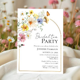 Invitation Thé de mariée | Fête des mariées Boho Fleur sauvag