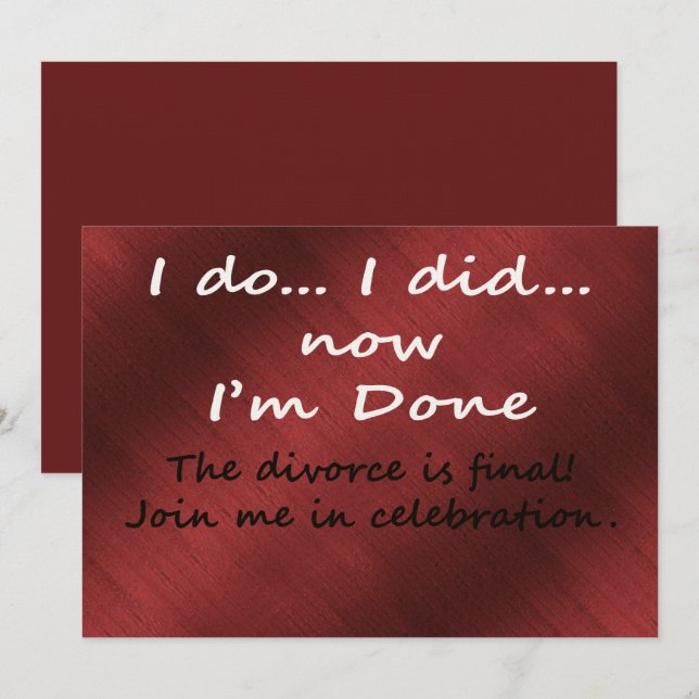 Invitation The Divorce is Final (Devant / Derrière)