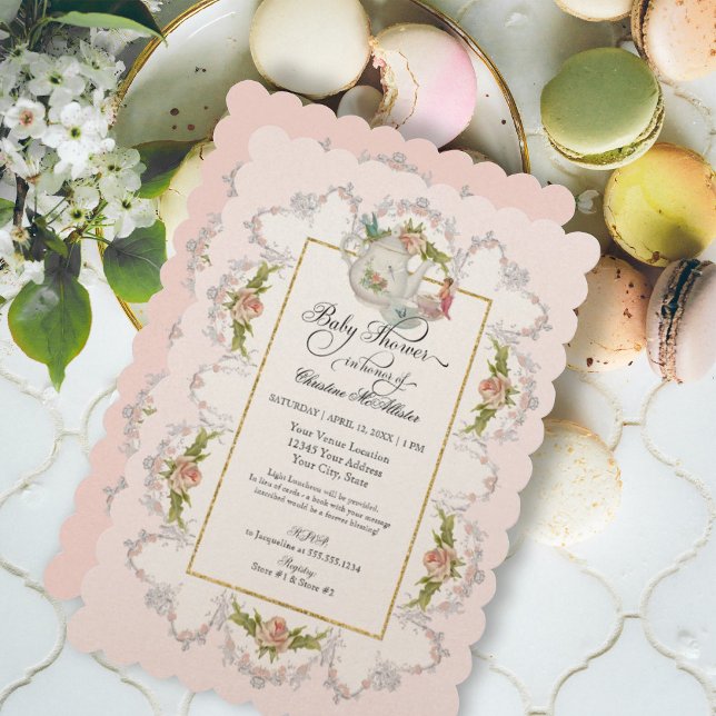 Invitation Thé Fée baby shower Tea Party Teapot n tasses (Créateur téléchargé)