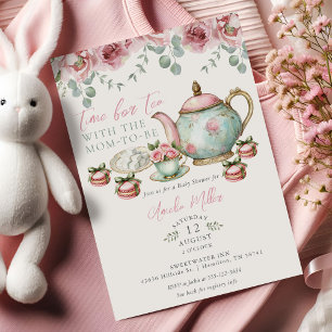 Invitation Thé floral avec la future maman Fille Baby Shower