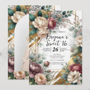 Invitation The Gilded Secret Garden Floral Glam Sweet 16