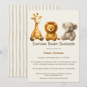 Invitation The Little Explorer Safari Friends Baby Shower
