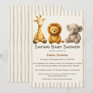 Invitation The Little Explorer Safari Friends Baby Shower