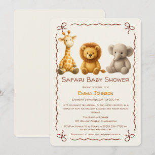 Invitation The Little Explorer Safari Friends Baby Shower