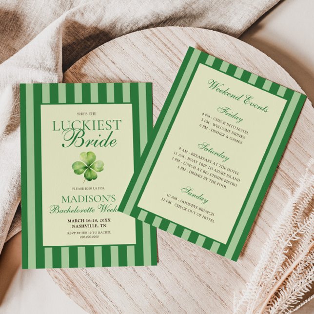 Invitation The Luckiest Bride Bachelorette Weekend (Créateur téléchargé)