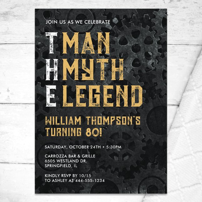 Invitation The Man The Myth The Legend 80th Birthday (Créateur téléchargé)