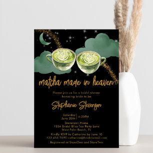 Invitation Thé Mariage Céleste Luna Matcha Faits au Paradis E
