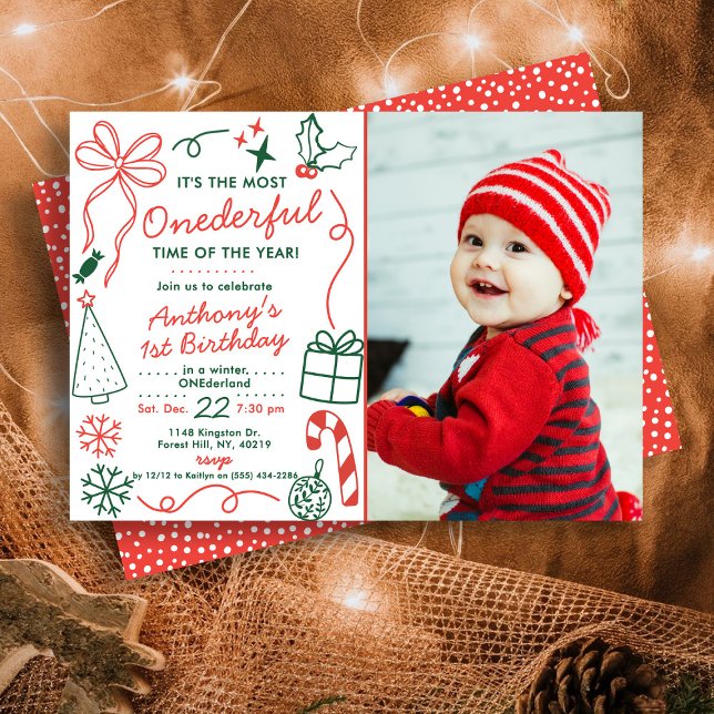 Invitation The Most Onederful Time Of The Year 1st Birthday (Créateur téléchargé)