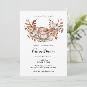 Invitation Thé nuptial floral rustique