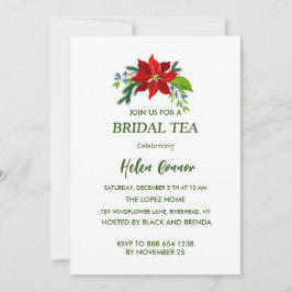 Invitation Thé nuptial Poinsettia rouge