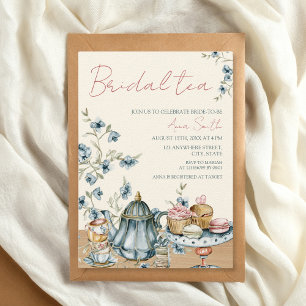 Invitation Thé nuptial Victorian Vintage Floral Fête des mari