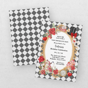 Invitation Thé Party Alice aux Pays des Merveilles Fille Anni