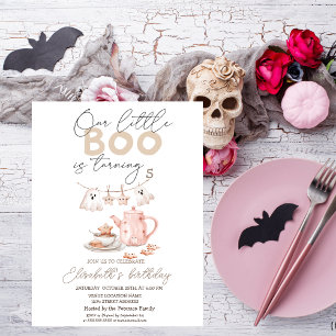 Invitation Thé Party Halloween Fantôme à l'aquarelle