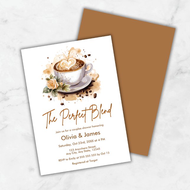 Invitation The Perfect Blend Coffee Wedding Couples Shower (The Perfect Blend Coffee Wedding Couples Shower Invitation )