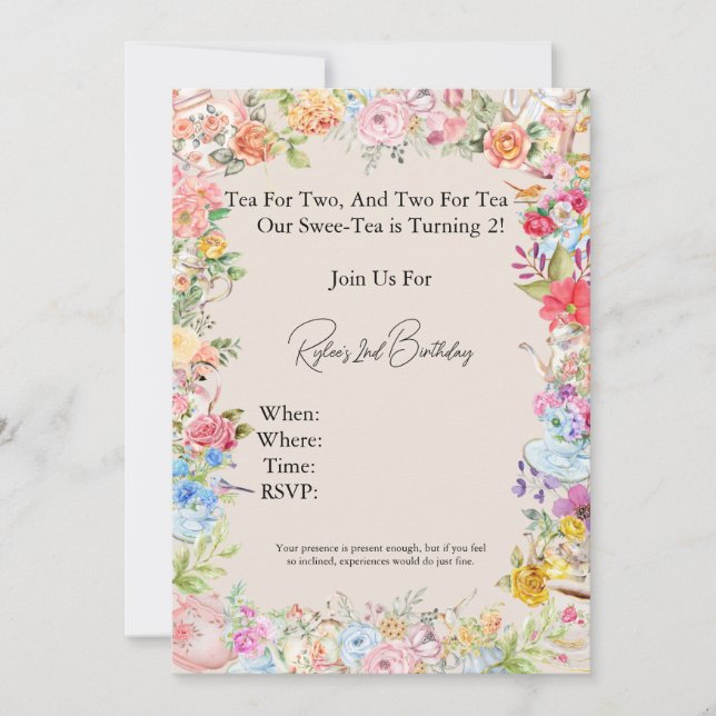 Invitation Thé pour deux (Devant)