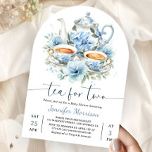 Thé pour deux Baby Shower Garçon Arche Bleu Poussi