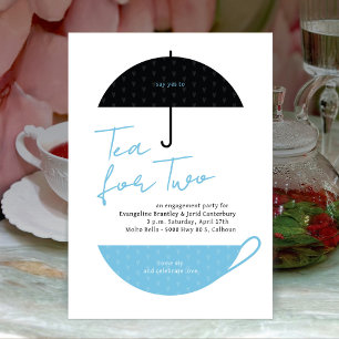Invitation Thé pour deux bébés moderne Blue Tea Party Invitat