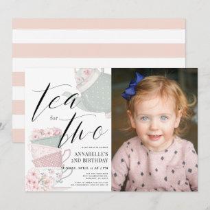 Invitation Thé pour deux Tea Party 2e anniversaire Photo