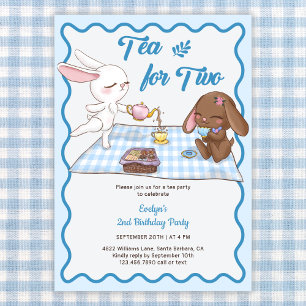 Invitation Thé pour la fête du thé animal de deux ans 2e anni