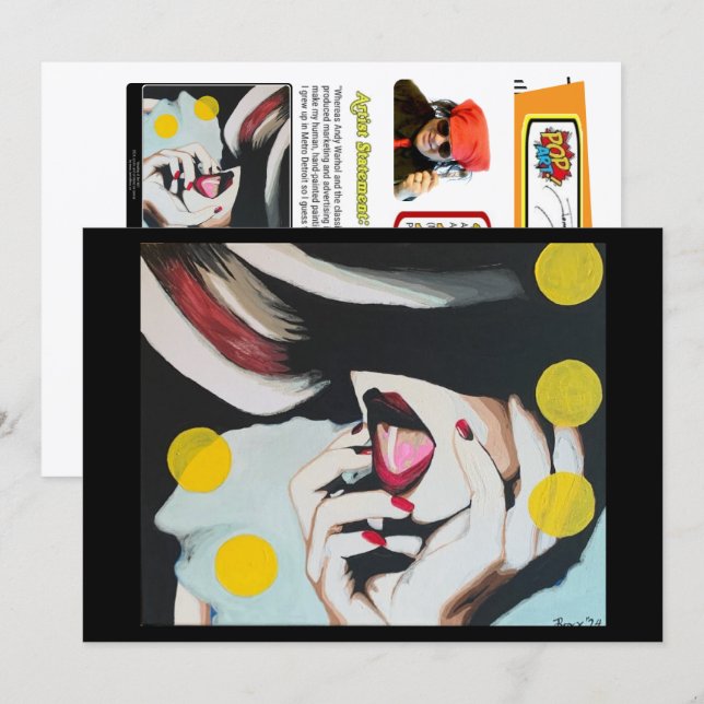 Invitation ‘The Reading of the Will’ Painting on a Small-Scal (Devant / Derrière)