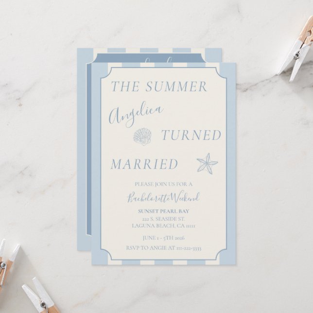 Invitation The Summer She Turned Married Bachelorette Weekend (Devant/Arrière en situation)