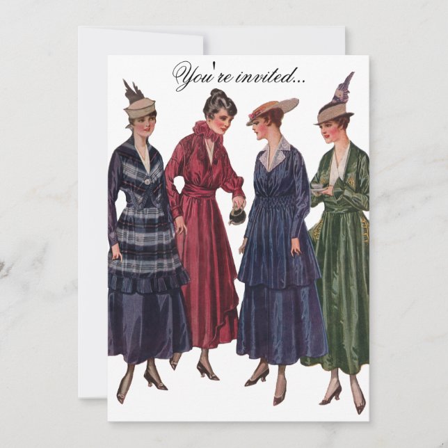 Invitation Thé vintage (Devant)