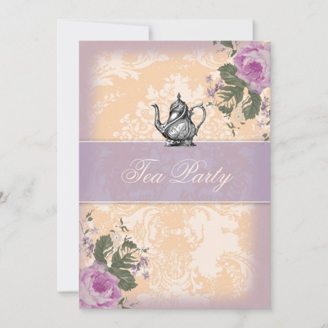 Invitation Thé vintage de Fête de la mariée de (Devant)