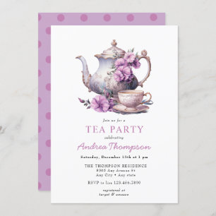 Invitation Thé vintage   Fleurs Tea Party
