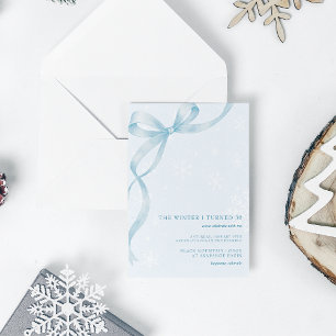 Invitation The Winter I Turned Ruban Bleu Glacé Anniversair