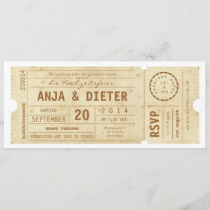 Invitation Theaterkarte Hochzeitseinladung
