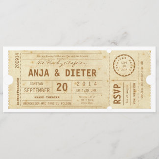 Invitation Theaterkarte Hochzeitseinladung