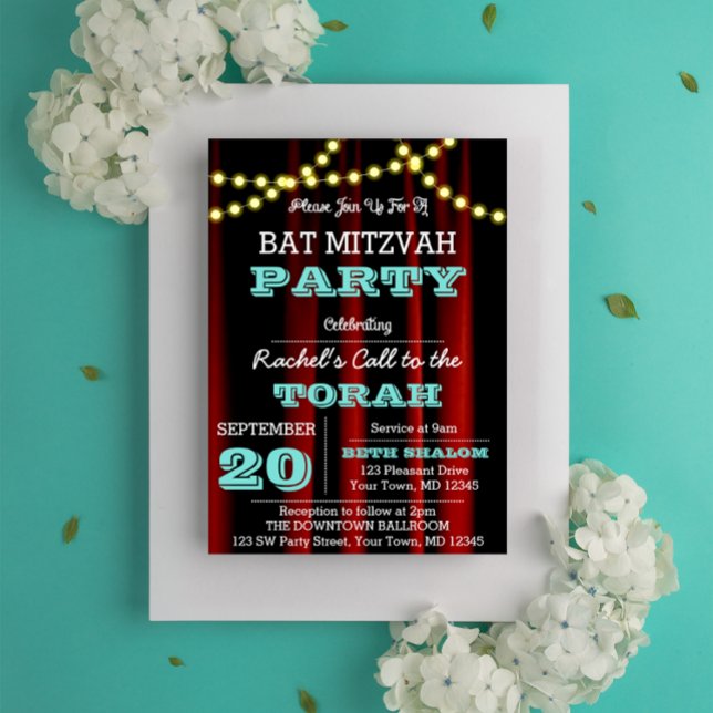 Invitation Théâtre Lumières Aqua Toutes les occasions Invitat (Créateur téléchargé)