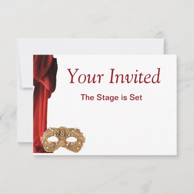 Invitation Théâtre Reine de Drame,Opéra,Pièce,Musée Invitatio (Devant)