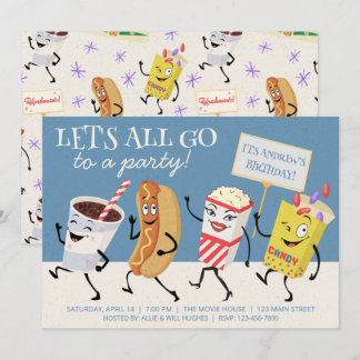 Invitation Théâtre Rétro Allons Tous à une Fête