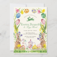 Théière de Pâques florale aquarelle pour brunch Œu