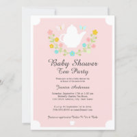 Théière Sucrée Fleur Rose Baby Shower